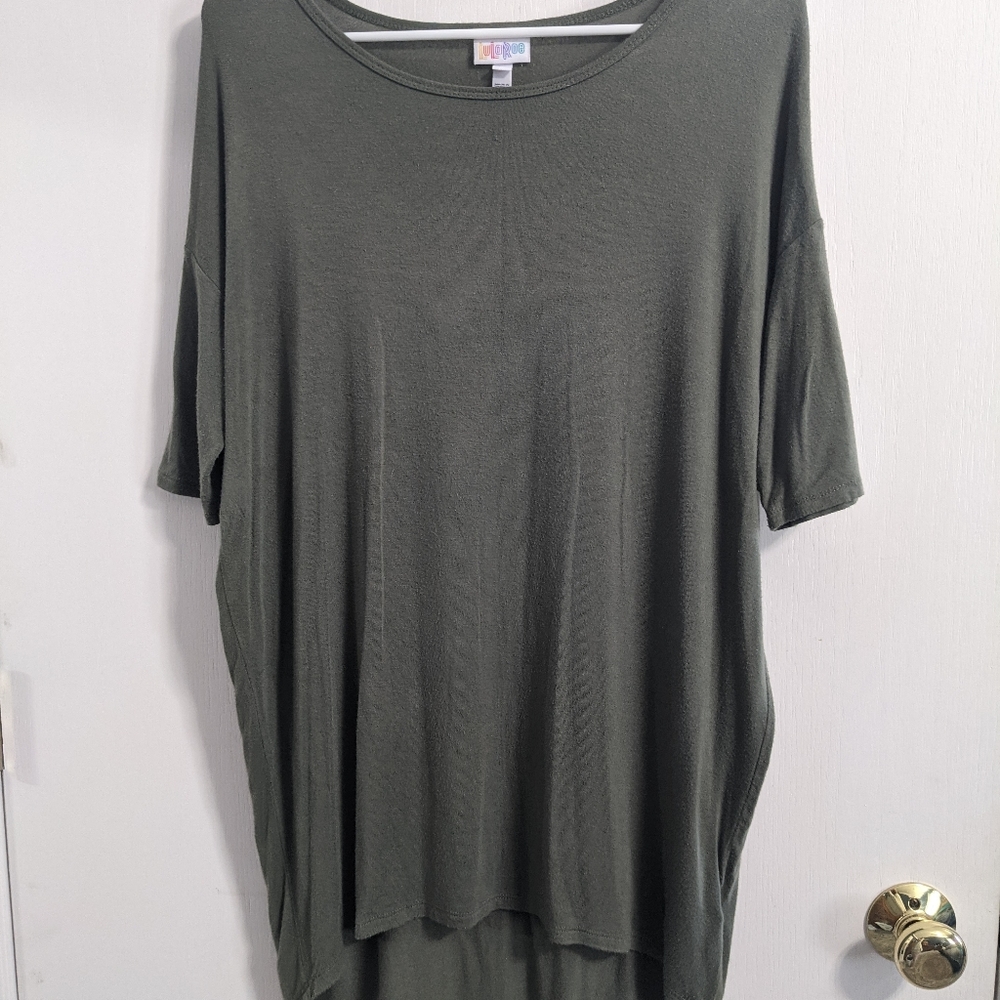 LuLaRoe Irma Top, army green, size XS